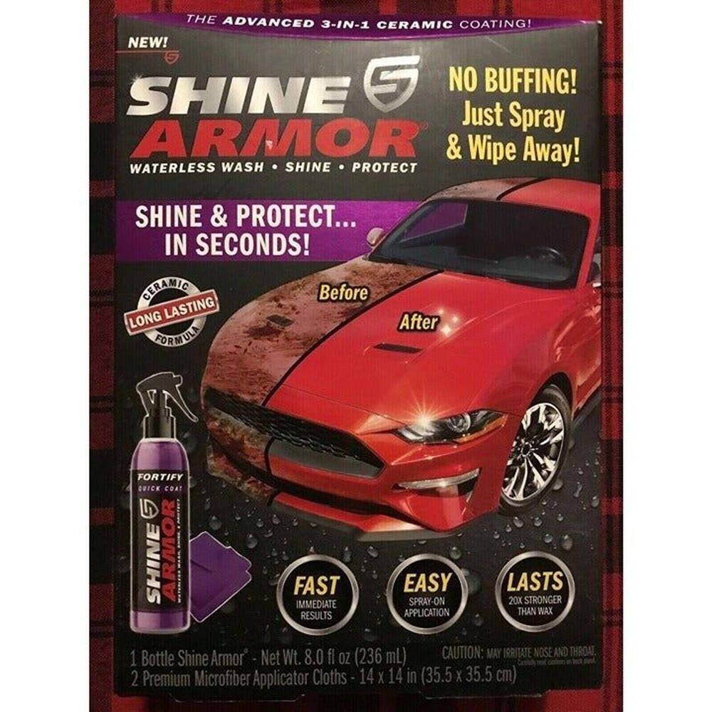 SHINE ARMOR Ceramic Coating Fortify Quick Car Wax‎ Polish Spray Waterless 8 oz